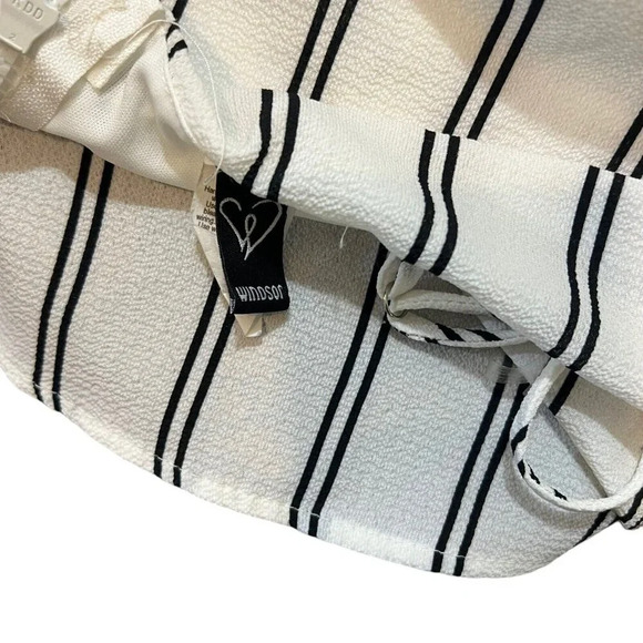 Windsor Pant Crop Top Set Medium White Striped Wide Leg Flowy Blouse Sleeveless - Picture 5 of 8
